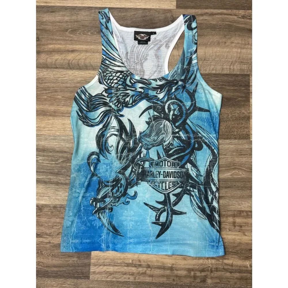 Harley Davidson Blue Tank Top Women’s XL